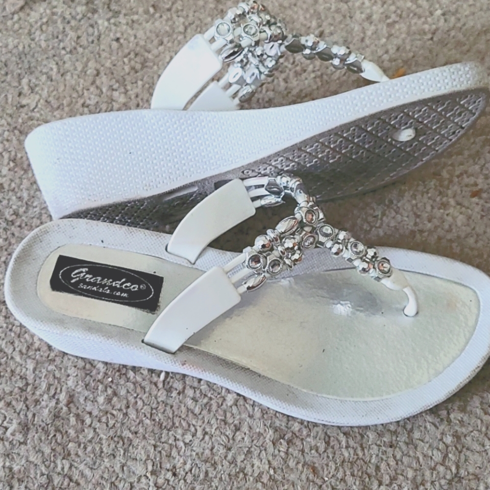 White sandals